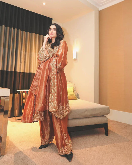 NEWLY LAUNCHED KURTI PLAZZO SET WITH BEAUTIFUL FRENDY SILK DUPATTA