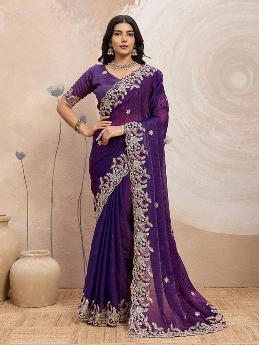 Party Wear Soft Space Silk Saree