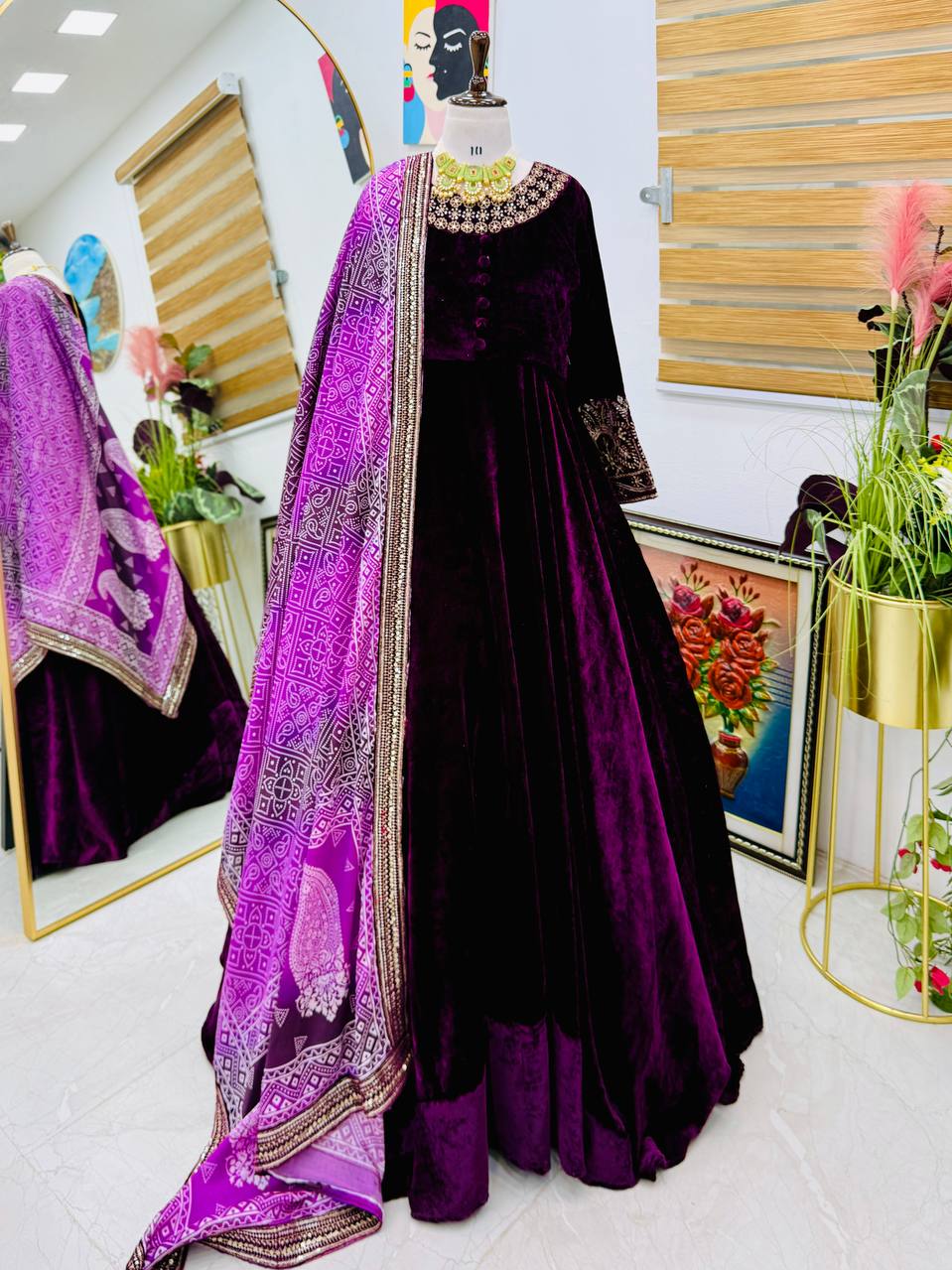 New Designer Party Gown & Dupatta Set