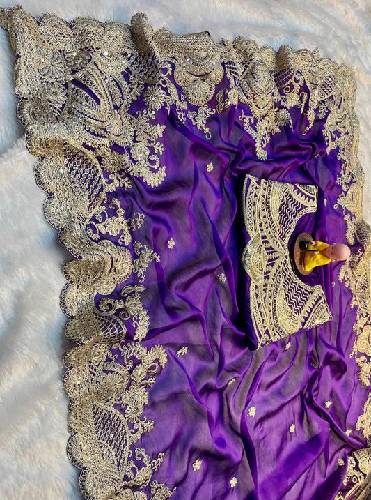 Heavy soft Rangoli silk fabric coding with sequence Saree