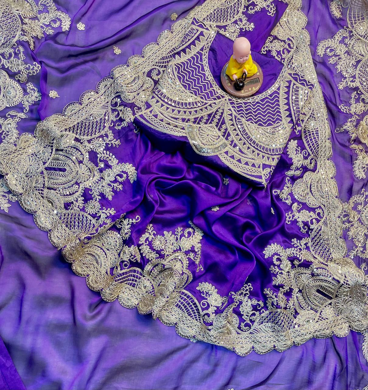 Heavy soft Rangoli silk fabric coding with sequence Saree