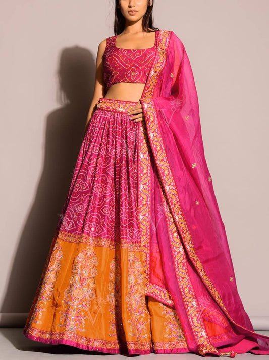 Satin silk tapeta silk lehnga with Dori thread & sequence Lehenga