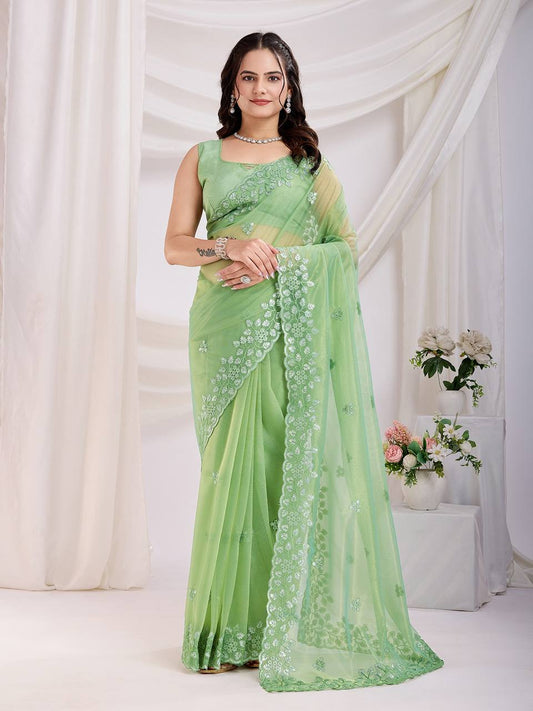 Cocktail Party Wear Twill net Saree