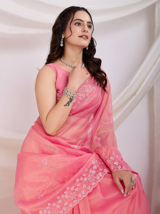 Cocktail Party Wear Twill net Saree