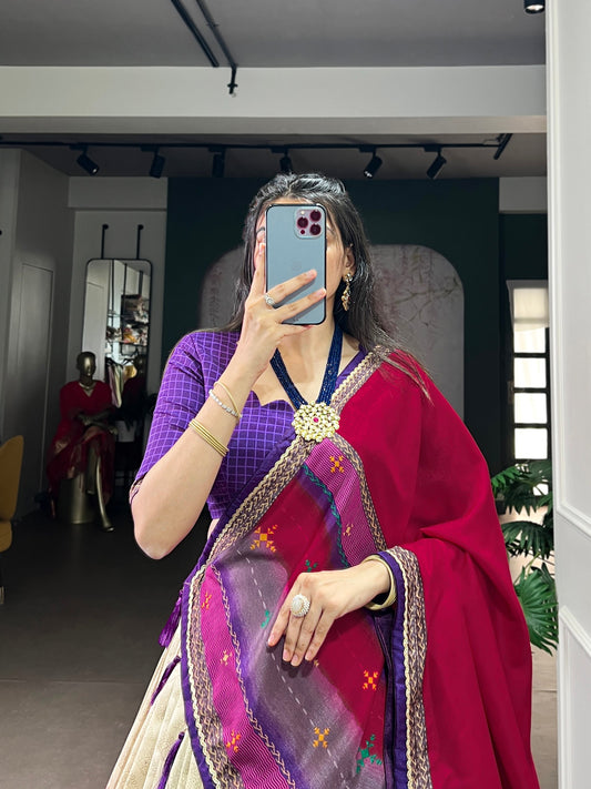 Tasar Silk Tie And Dye Print With Lace Touch Up Lehenga