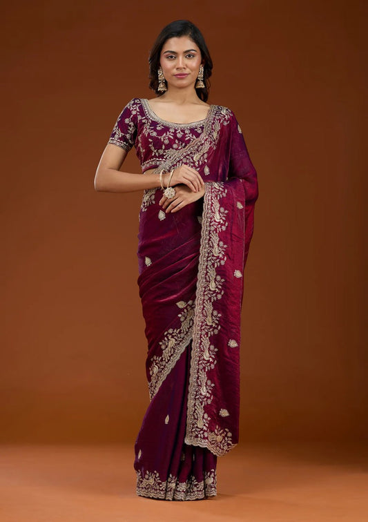 Heavy Fandy Satin Silk Saree