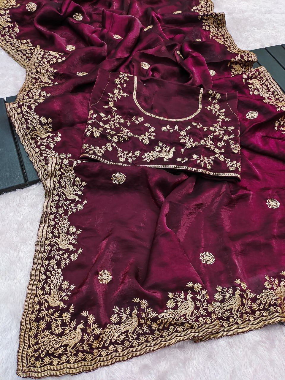 Heavy Fandy Satin Silk Saree