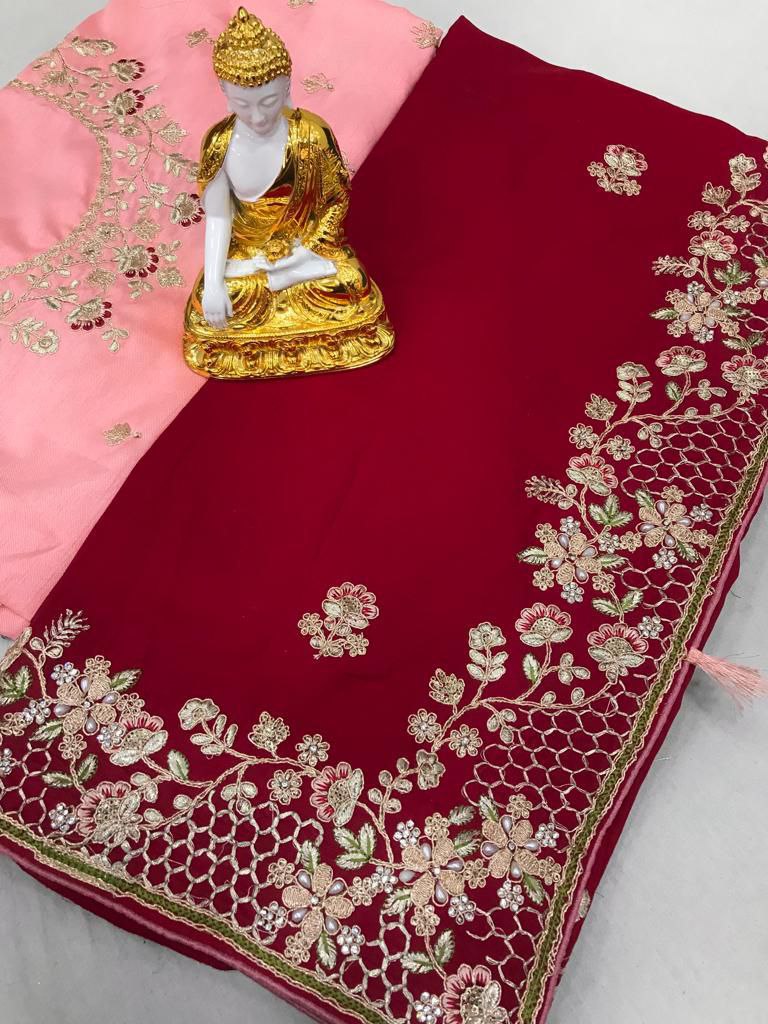Sari en soie Rangoli douce pour tenue de soirée