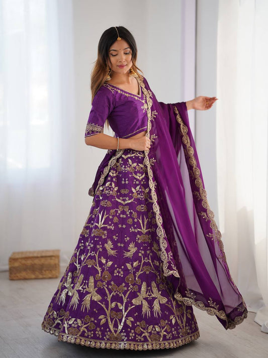 Célébrez le charme de la culture indienne avec ce magnifique ensemble lehenga