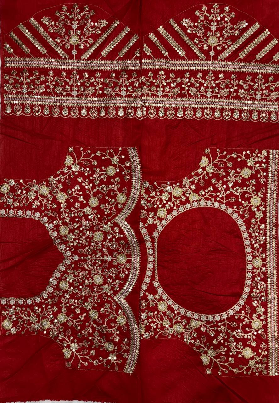 Space Silk Beautiful Dual Sequence and Cording embroidery work Saree