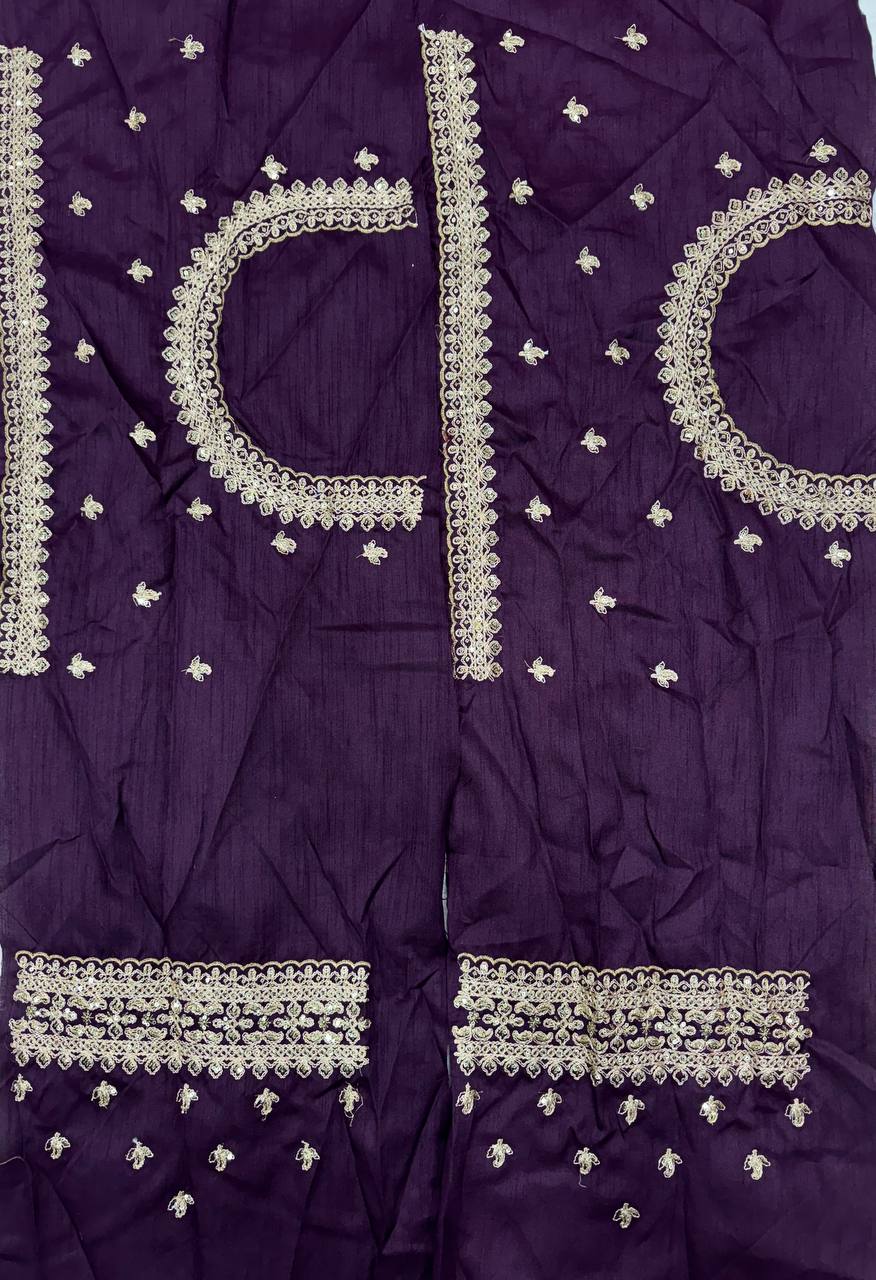 Rangoli silk Beautiful Sequence and dori embroidery work Saree