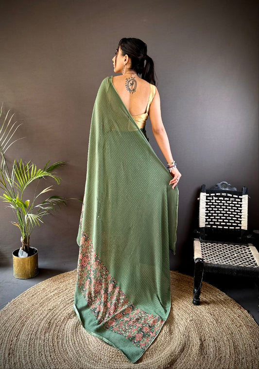 Fancy Georgette Saree with beautiful Sequence work Saree