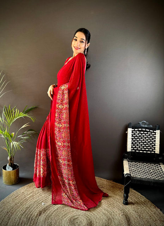 Fancy Georgette Saree with beautiful Sequence work Saree