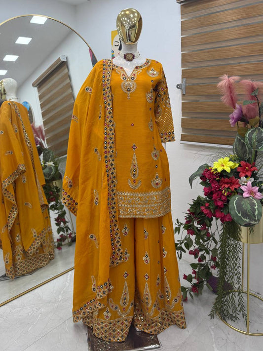 New Designer Party Sharara Suit & Dupatta Set