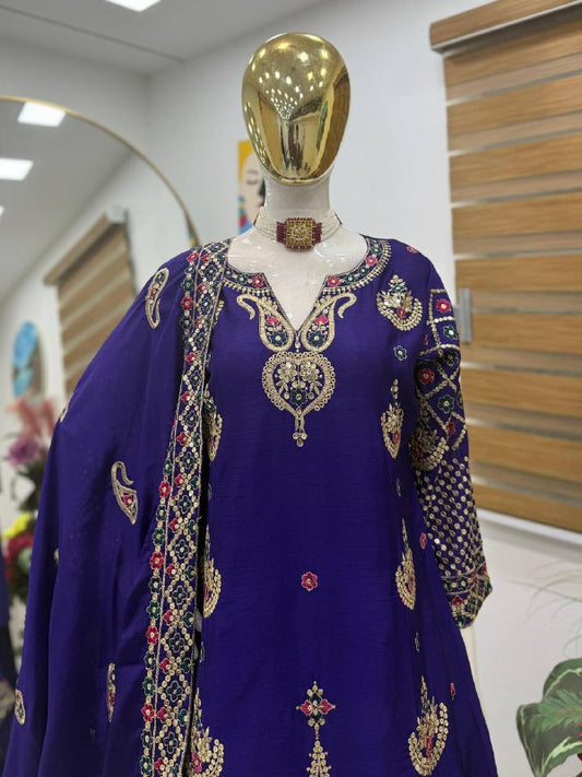 New Designer Party Sharara Suit & Dupatta Set