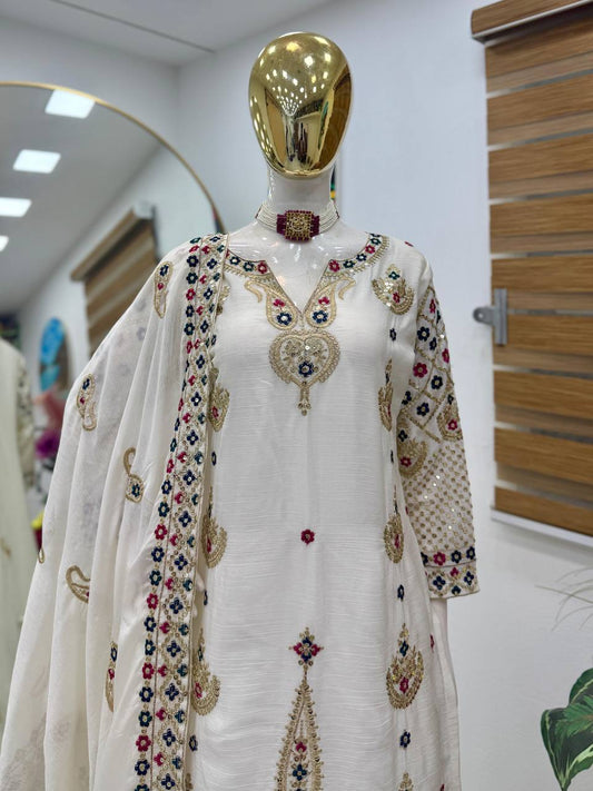 New Designer Party Sharara Suit & Dupatta Set