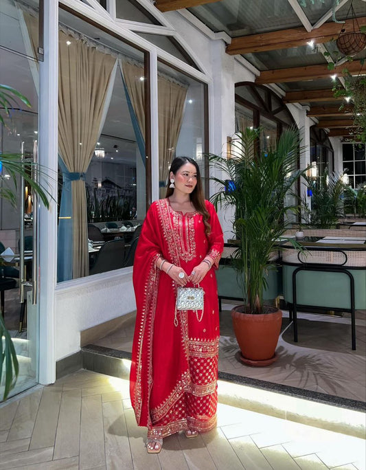 New Designer Party Sharara Suit & Dupatta Set