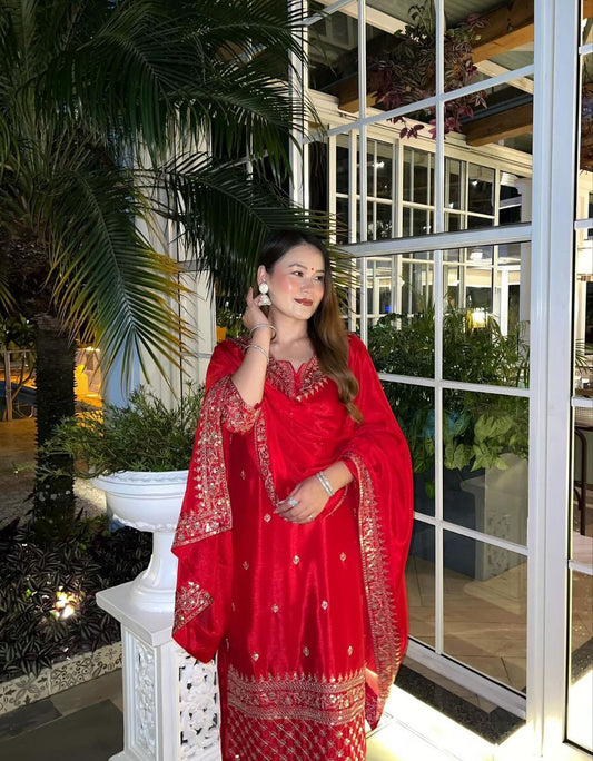 New Designer Party Sharara Suit & Dupatta Set