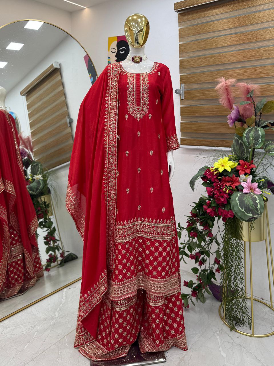 New Designer Party Sharara Suit & Dupatta Set
