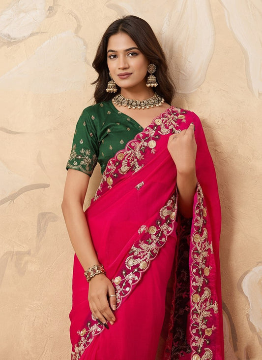 Party Wear Soft Fendy Chiffon Saree