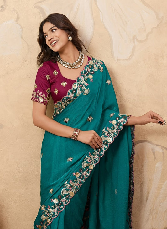 Party Wear Soft Fendy Chiffon Saree