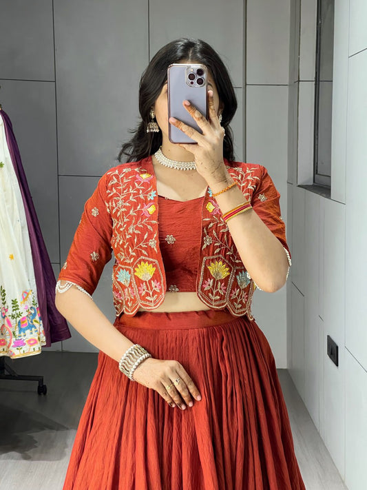 elegant Indo-western ensemble features a Embroidered Koti