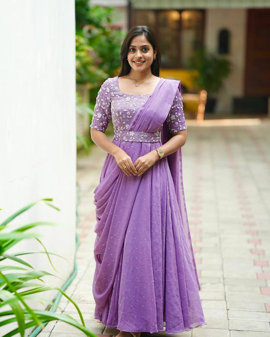 VÊTEMENTS DE COURSE TENDANCE HAUT EN FAUSSE GEORGETTE BRODERIE EN FIL DE COTON