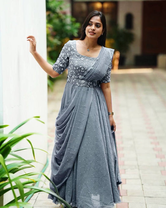 VÊTEMENTS DE COURSE TENDANCE HAUT EN FAUSSE GEORGETTE BRODERIE EN FIL DE COTON