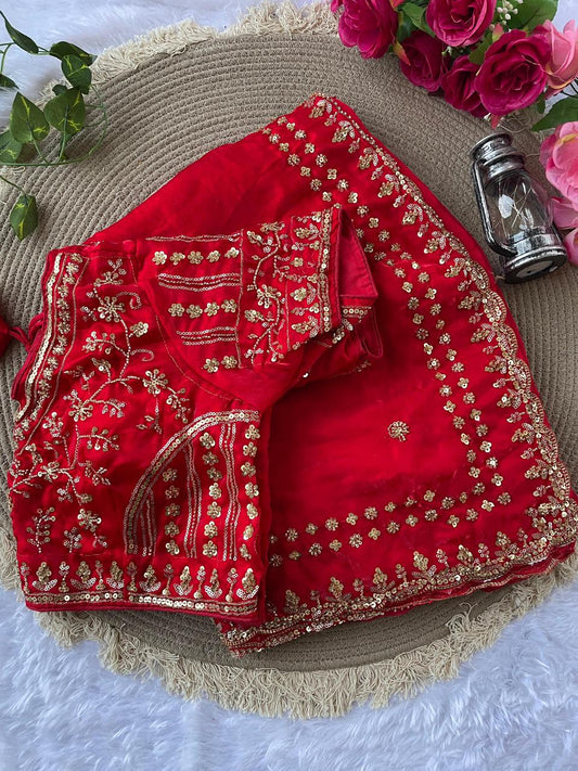 PURE SOFT FANDY SATIN SILK FABRIC IN BEAUTIFUL REAL CUT DANA SAREE