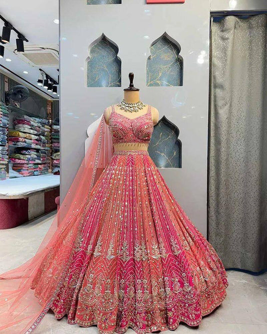Feiern Sie den Charme der indischen Kultur mit diesem wunderschönen Lehenga-Set