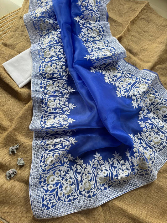 Pure and very soft organza high quality Saree