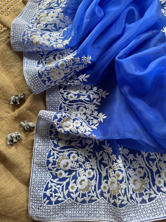Pure and very soft organza high quality Saree