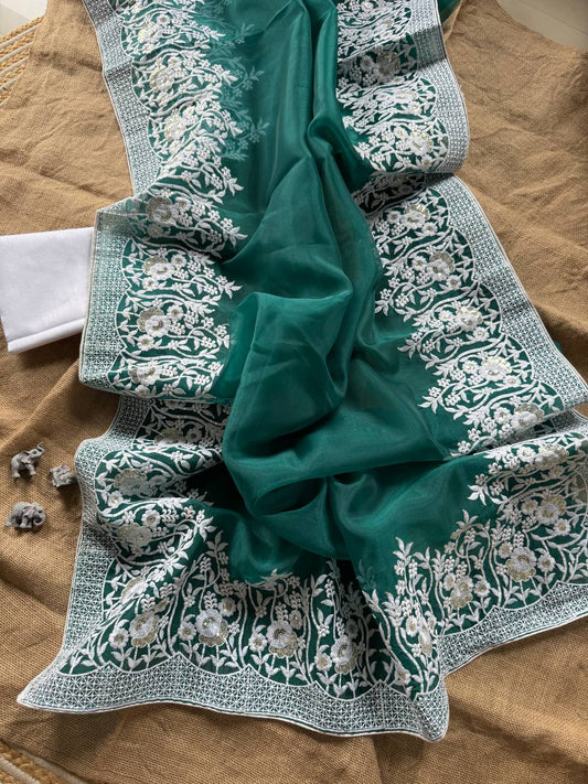 Pure and very soft organza high quality Saree