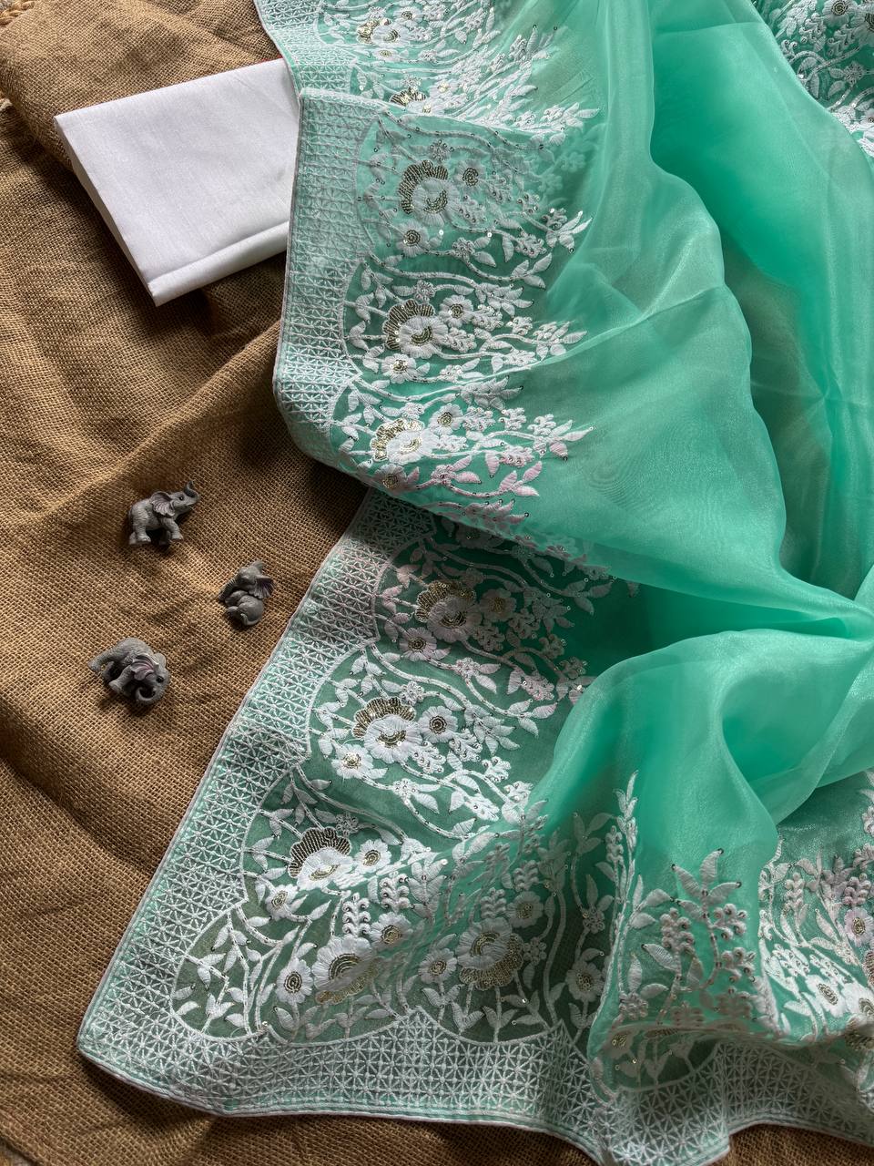 Pure and very soft organza high quality Saree