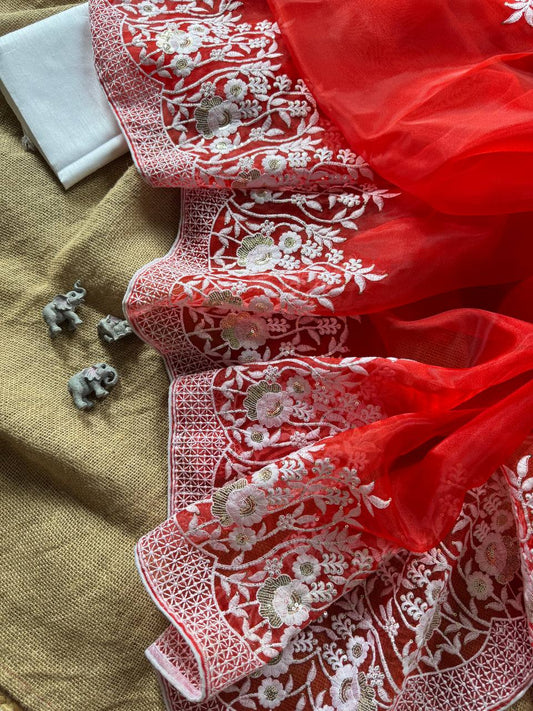 Pure and very soft organza high quality Saree