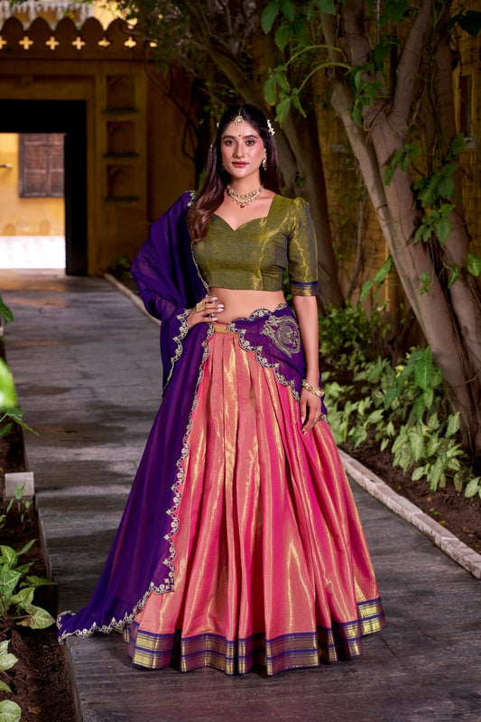 Special moments in a Kanchipuram silk lehenga