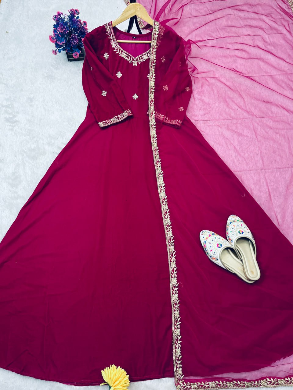 NEW WINTERWEAR COLLECTION ON HEAVY 9000 VELVET PARTYWEAR GOWN