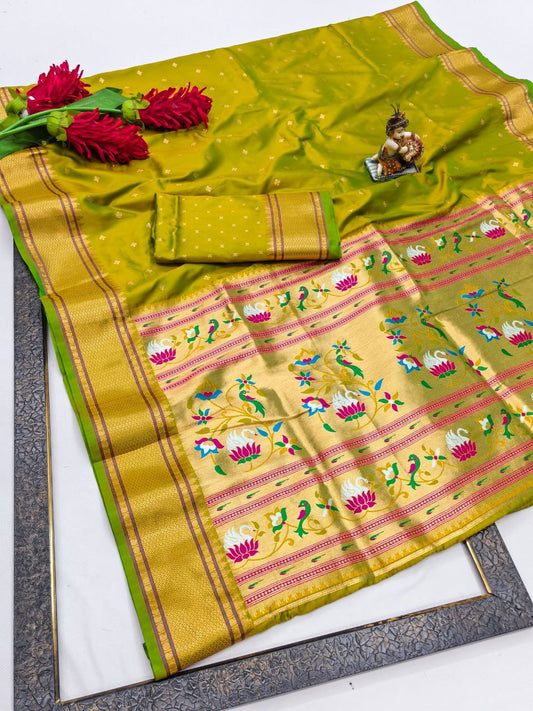 Banarasi Lichi Silk Paithani saree