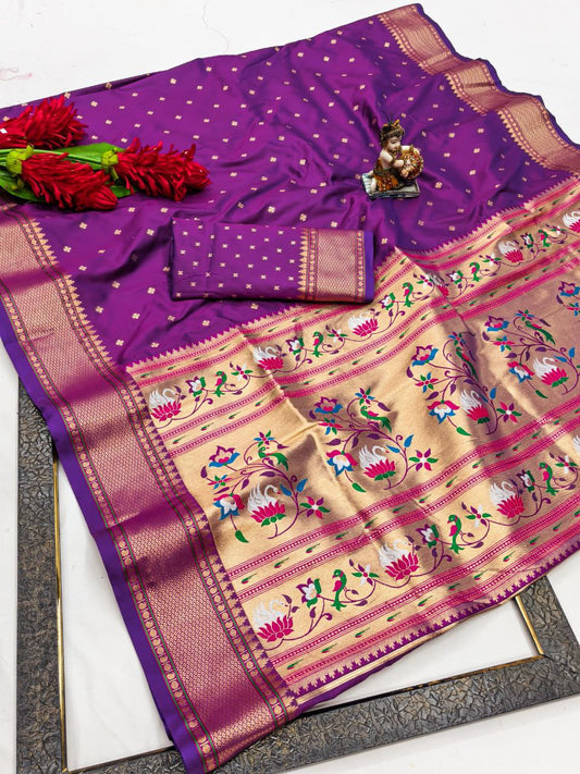 Banarasi Lichi Silk Paithani saree