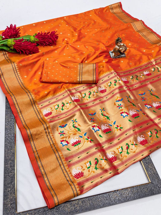 Banarasi Lichi Silk Paithani saree