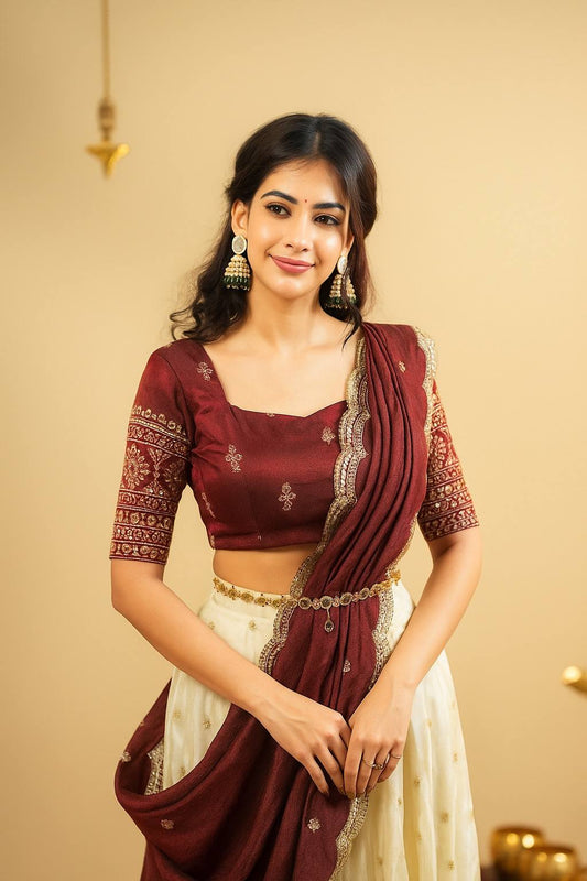 Pure crep silk lehnga with sequins & zari work Lehenga