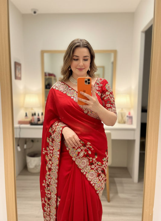 Party Wear Soft Rangoli Silk Saree
