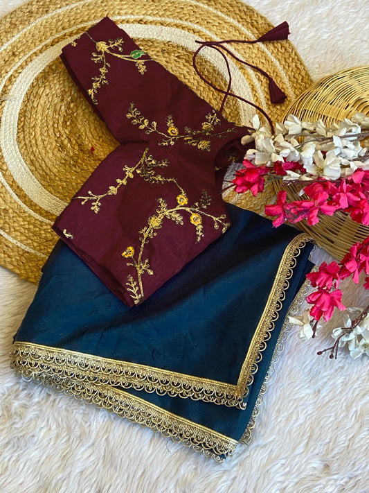 ELEGANT STAR GEORGETTE SAREE WITH STITCHED BLOUSE