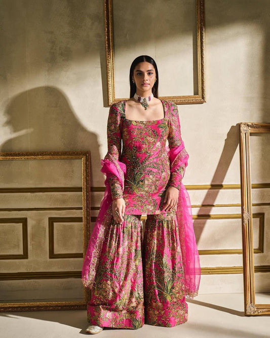 DESIGNER HEAVY CHINON WITH SEQUANCE EMBROIDERY WORK SUIT