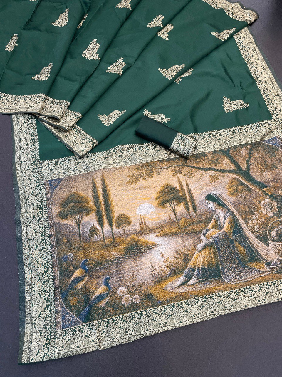Partykleidung aus weichem Rangoli-Seidensari