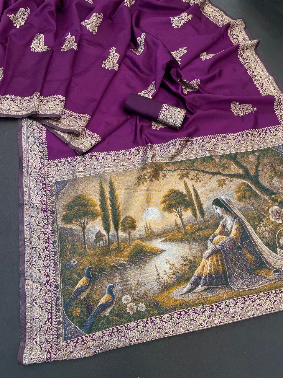Partykleidung aus weichem Rangoli-Seidensari