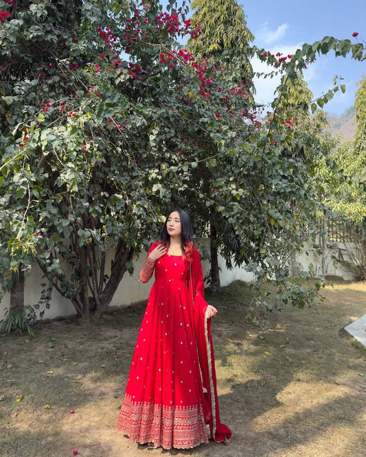 NEW SPECIAL DESIGNER SEQUINS & ZARI EMBROIDERED ANARKALI GOWN