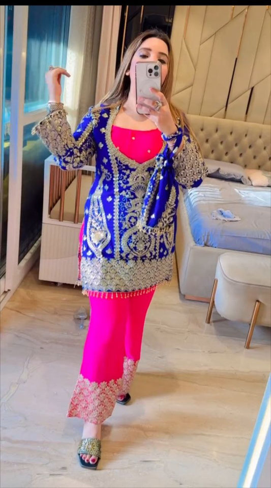 Launching 3 Piece Dress Fox Georgette Embroidery Sequins Work Suit