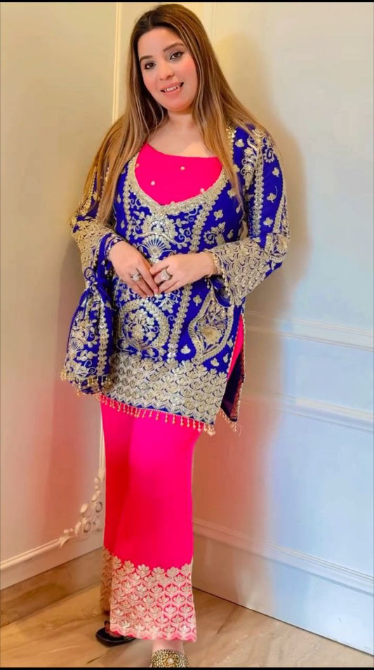 Launching 3 Piece Dress Fox Georgette Embroidery Sequins Work Suit