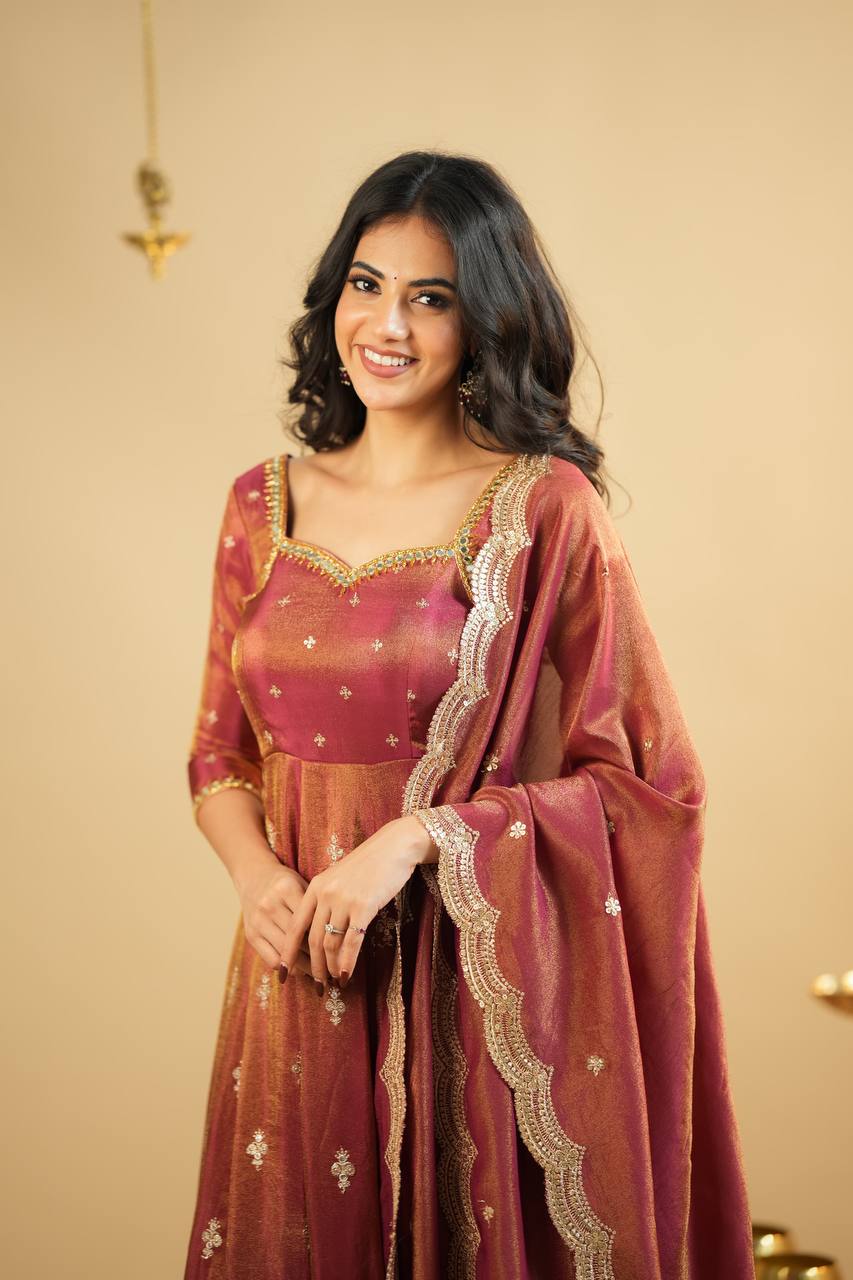 Designer Anarkali Suit is luxury clothing Considered – Saanju Fashion